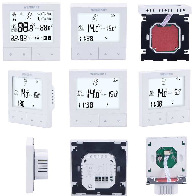 Heschen Tuya Thermostat WG372,AC230V 3A 2,4 GHz WiFi Work for Work for Water Underfloor Heating