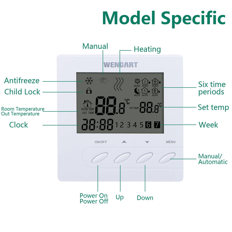 Heschen Home Thermostat WG302,AC230V 3A