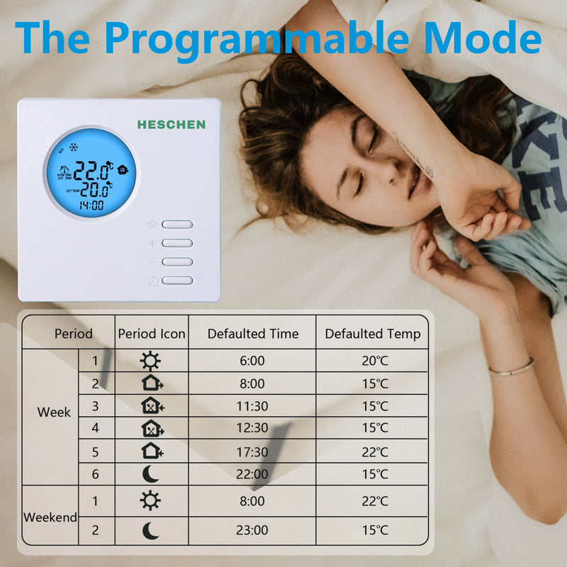 Heschen Floor Heating Thermostat WG301,AC230V 3A