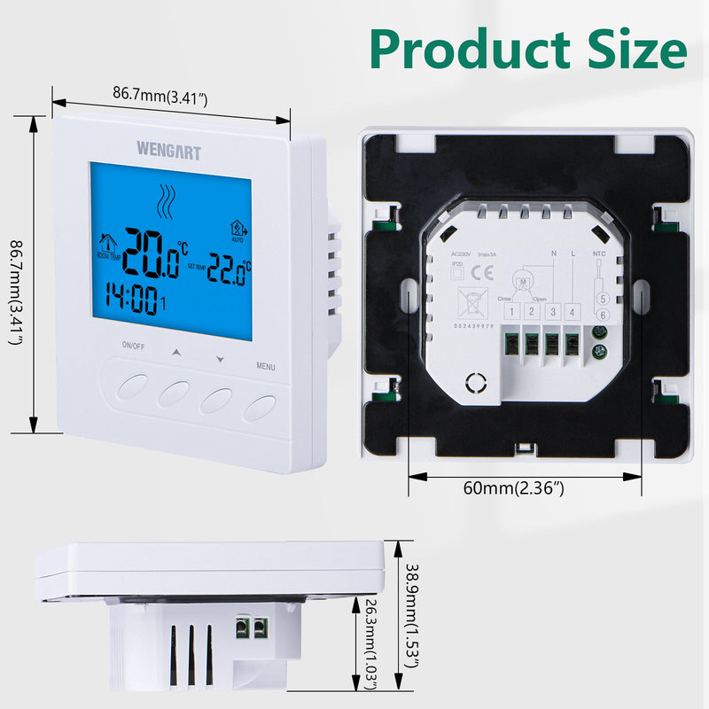 Heschen Home Thermostat WG302,AC230V 3A