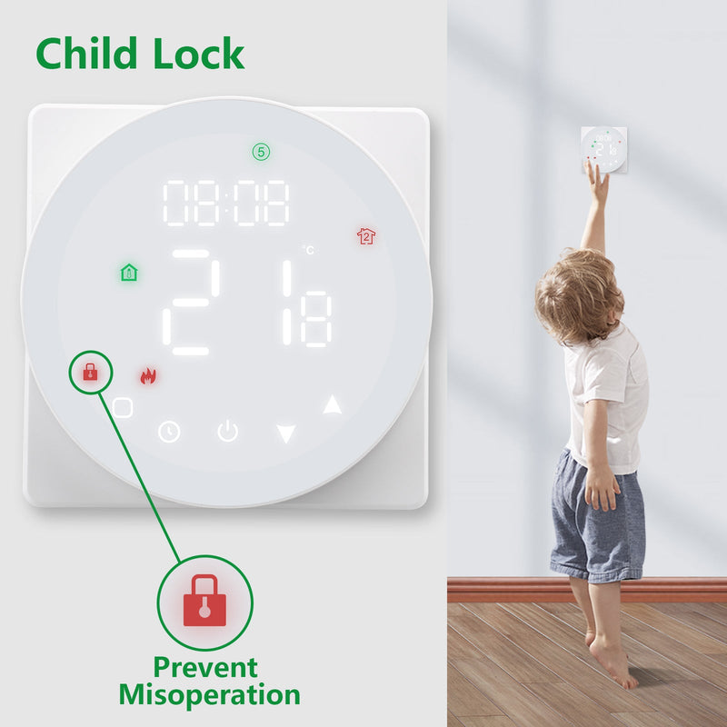 Heschen Floor Heating Thermostat WG908,Colorful Display,5A Water Floor Heating