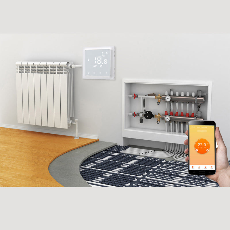 Heschen WiFi Thermostat WG611,Heat and Cold Mode AC230V Max3A 2.4GHz TUYA APP  for Radiant Floor Heating,Compatible with Alexa Echo/Google Home