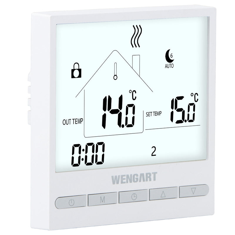 Heschen WiFi Thermostat Underfloor Heating WG376,AC230V 3A 2,4 GHz WiFi Work for Work for Water Underfloor Heating