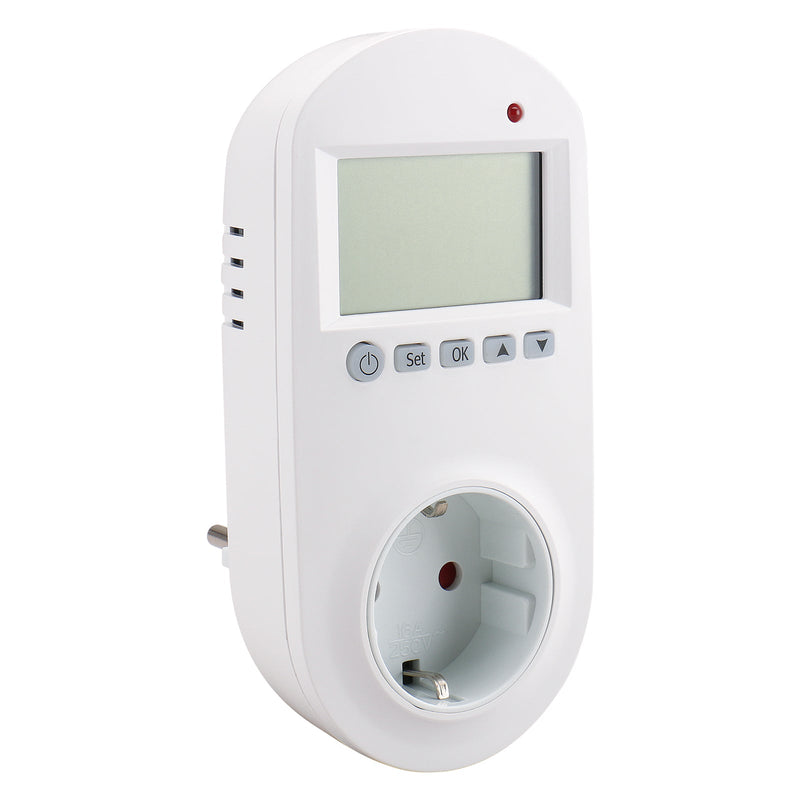 Heschen Plug in Thermostat WG02TPR,7 day programmable,LCD Digital Display,Heating & Cooling Outlet,3600W