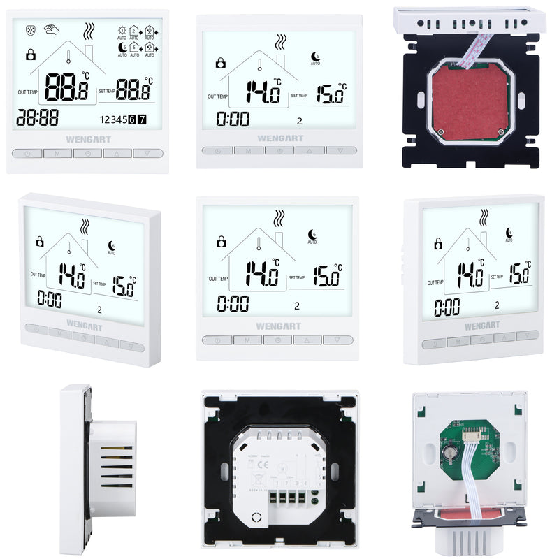 Heschen WiFi Thermostat Underfloor Heating WG376,AC230V 3A 2,4 GHz WiFi Work for Work for Water Underfloor Heating