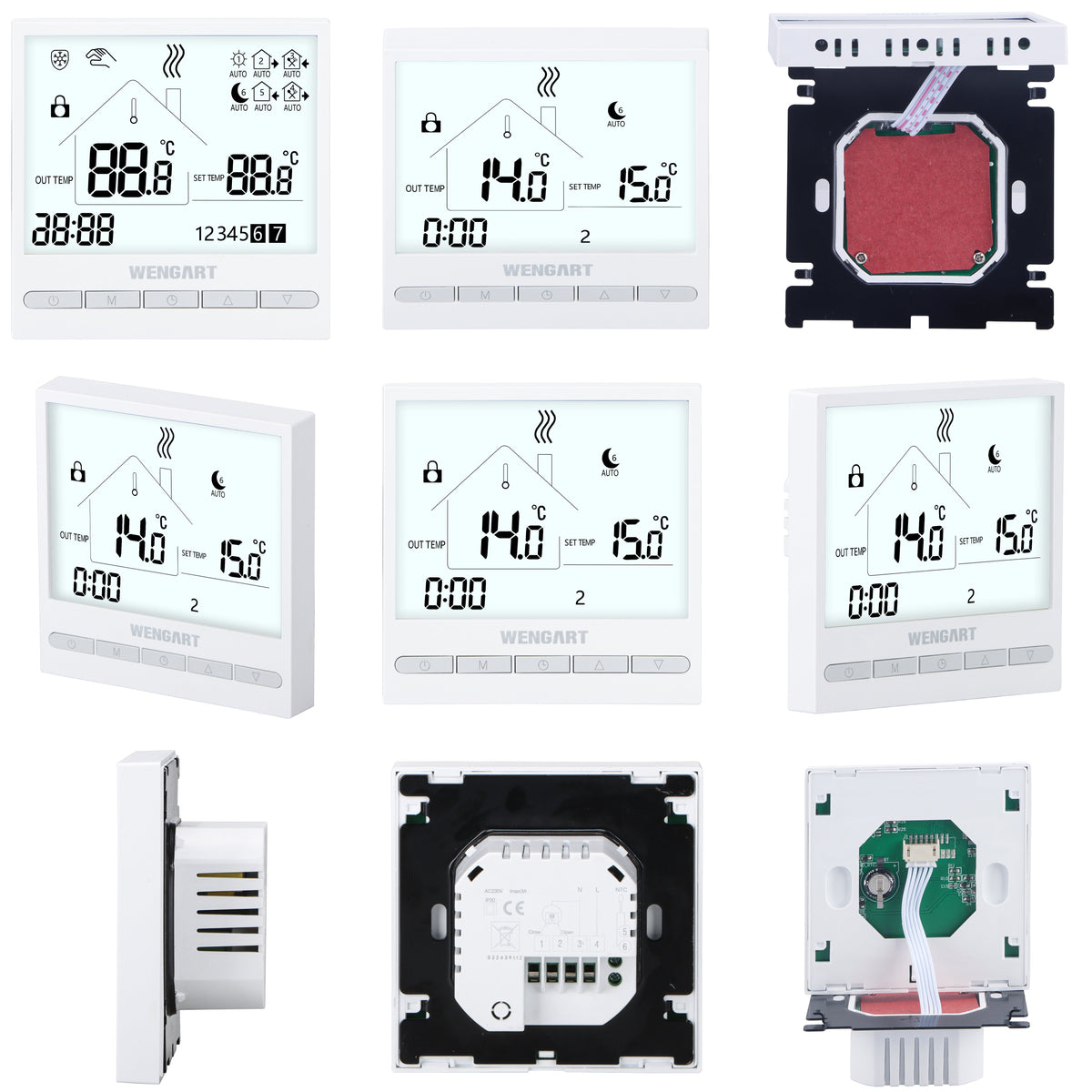 Heschen Programmable Touch Thermostat WG376,AC230V 3A