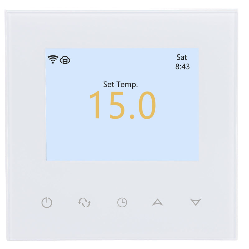 Heschen WiFi Thermostat WG380,AC230V 3A 6 Languages Optional,White