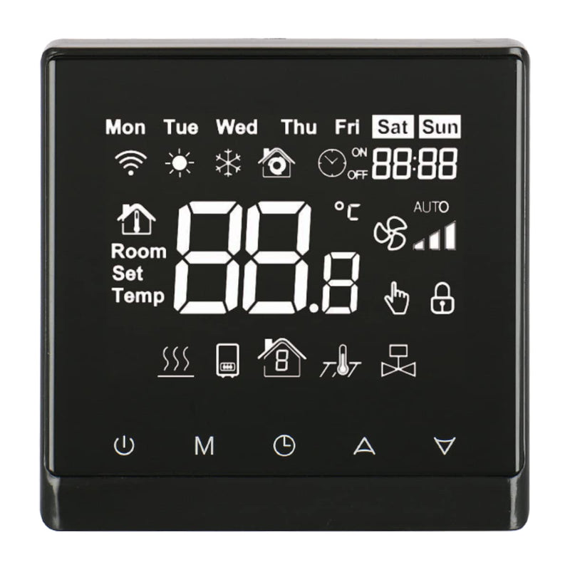 Heschen LCD Digital Programmable Thermostat DK-506 AC110V/AC220V 3Amp/16Amp Work for Under-Floor Temperature Controller Black