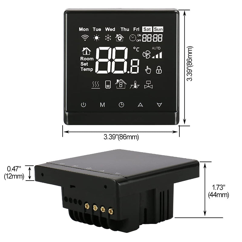 Heschen LCD Digital Programmable Thermostat DK-506 AC110V/AC220V 3Amp/16Amp Work for Under-Floor Temperature Controller Black