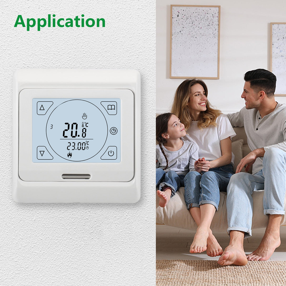 Heschen Programmable Thermostat WG809, 100Pack 3A, Touch Button, LCD display, Suitable for Water Heating System,White