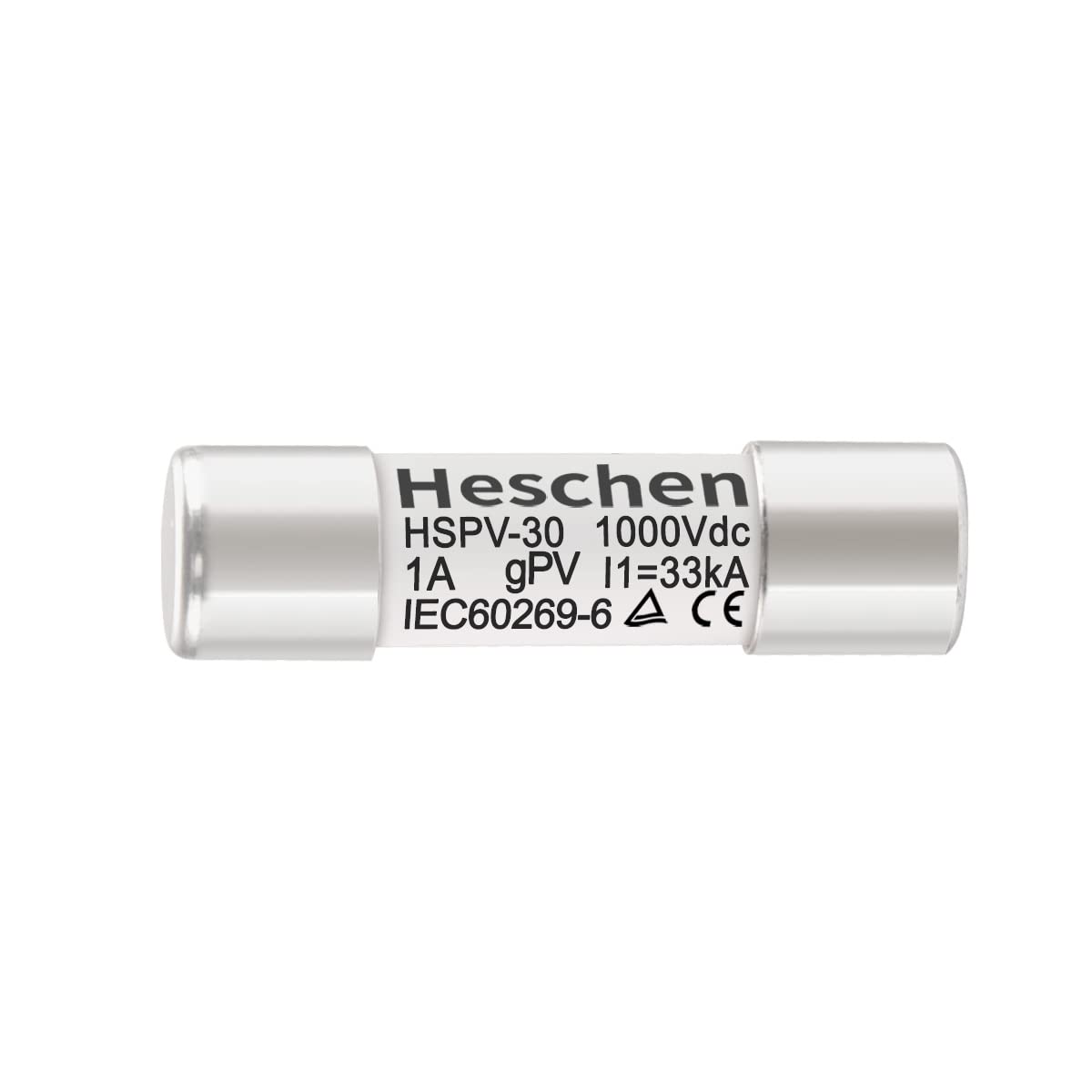 Solar DC1000V PV-Sicherung, Photovoltaik-Sicherungen, gPV-Typ Sicherungseinsatz, HSPV-30, 10 * 38mm, 1000VDC, I1 33kA, zum Schutz von Solar-PV-Systemen, 10 Stück