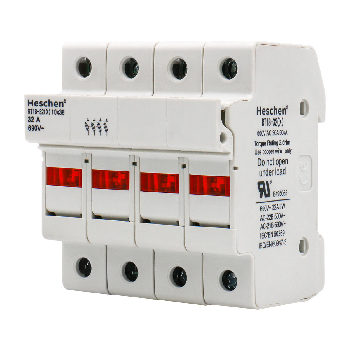 Cylindrical Type Fuse holder 4 pole