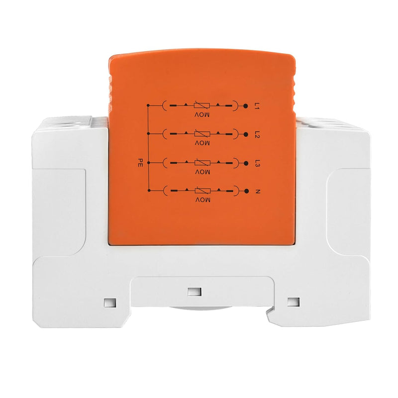 Heschen Surge Protective Device, LYD1-C40/385, 4P 385V 20KA, Fire-Proof, Low-Voltage Arrester, 35mm DIN Rail Mounting