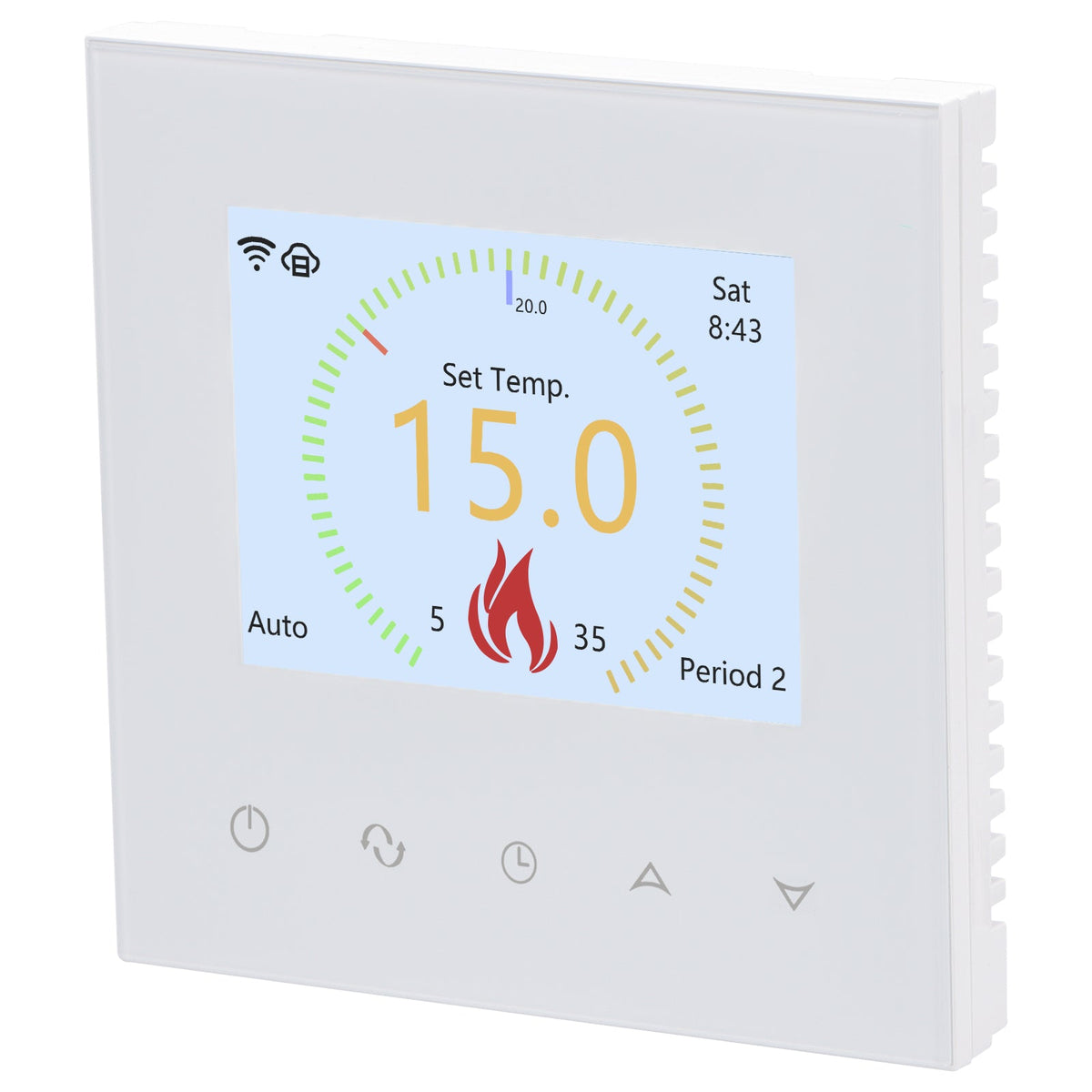 Heschen WiFi Thermostat WG380,AC230V 3A 6 Languages Optional,White