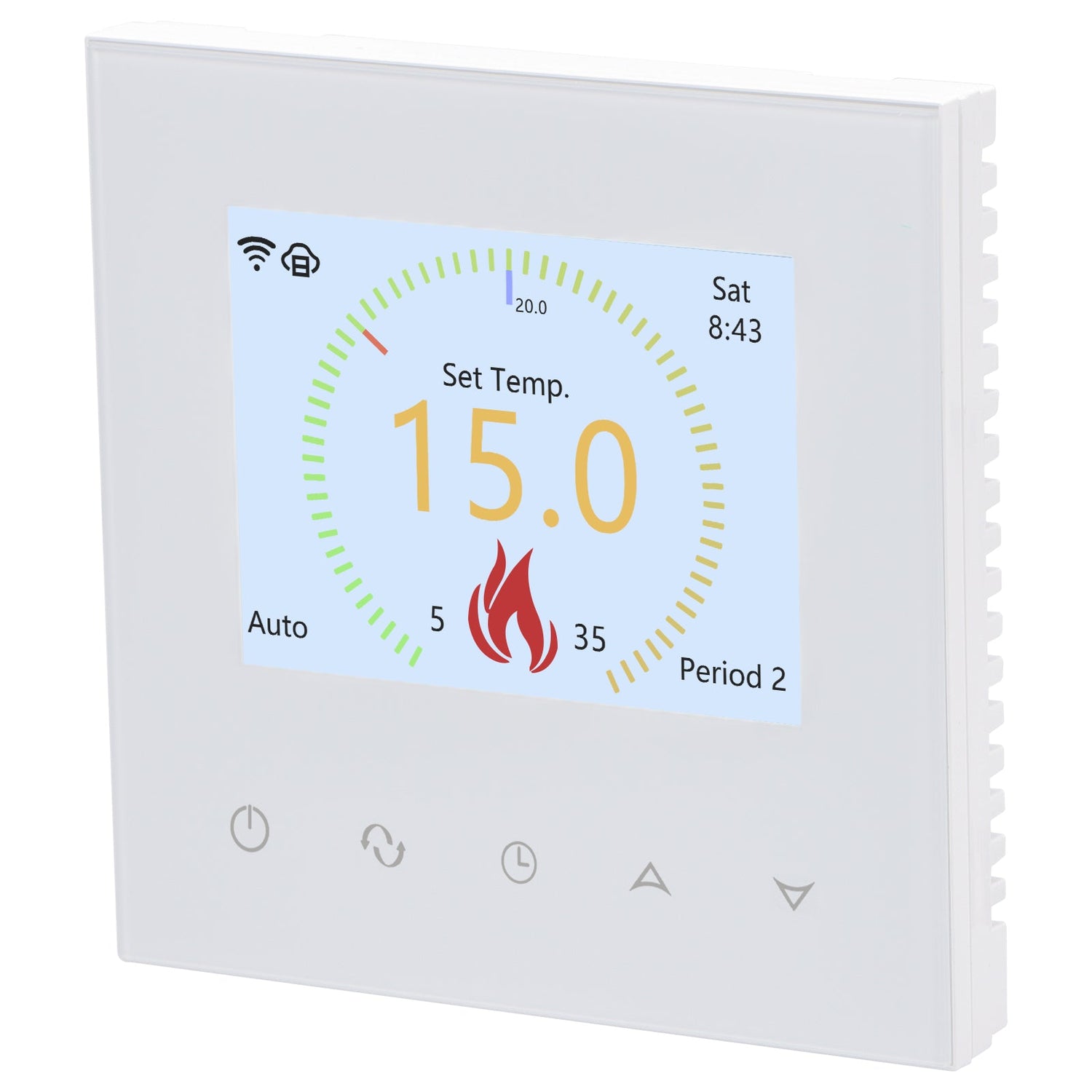 Heschen WiFi Thermostat WG380,AC230V 3A 6 Languages Optional,White