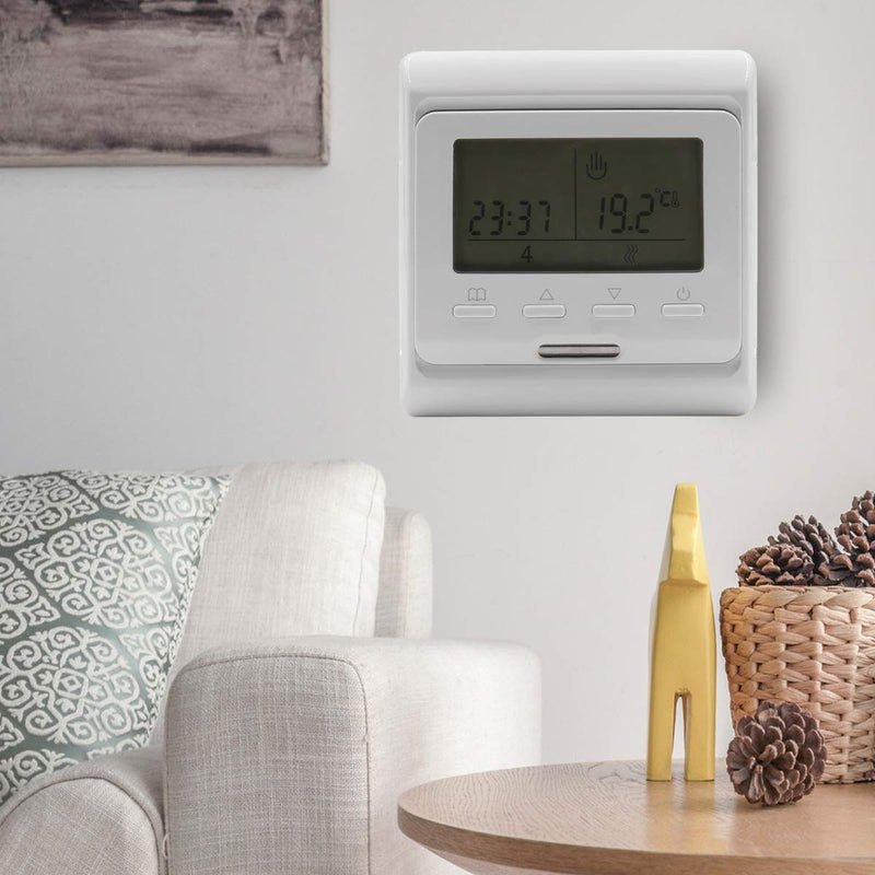 Heschen LCD Digital Weekly Programming Thermostat 230VAC 3 Amp for Radiant Floor Heating Thermostats Controller HS-E806
