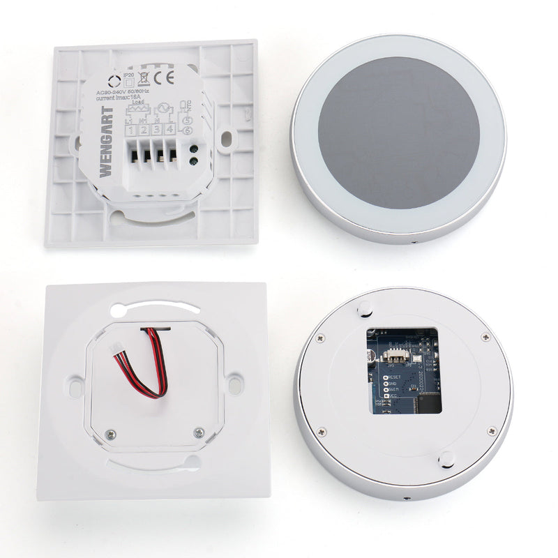 Heschen Programmable Thermostats for Home WG316,AC90-240V 16A Touch Screen Digital LCD Display 7-day Programmable for Electric Underfloor Heating with 3m Probe Sensor