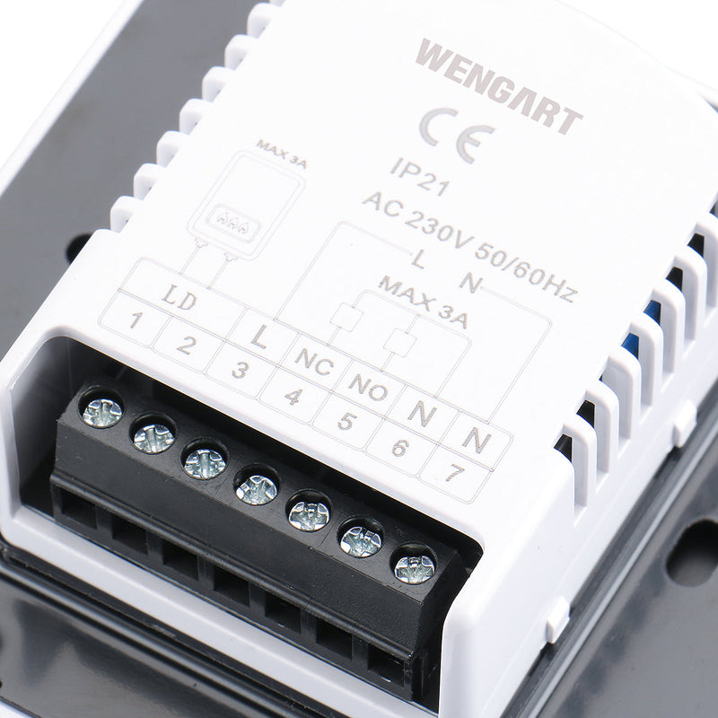 Heschen Room Thermostat WG505, LCD Digital Display, Touch Buttons, Weekly Programming,16A,Suitable for Electric Heating Equipment, with 3m external probe,Black