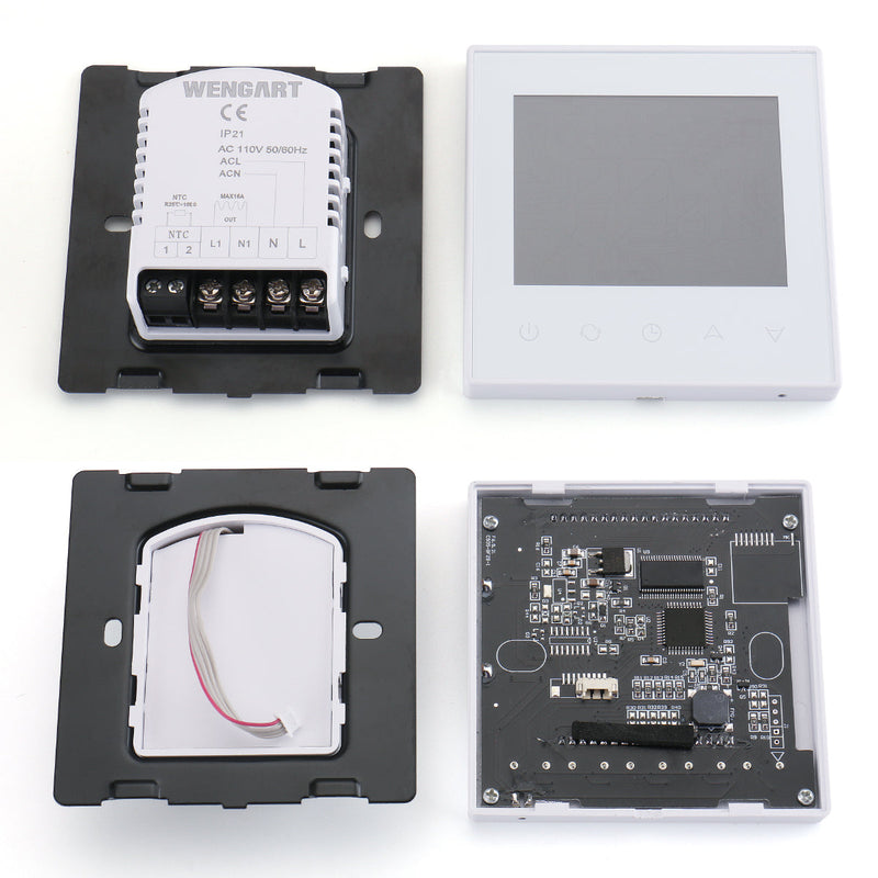 Heschen Room Thermostat WG505, LCD Digital Display, Touch Buttons, Weekly Programming,16A,Suitable for Electric Heating Equipment, with 3m external probe,Black