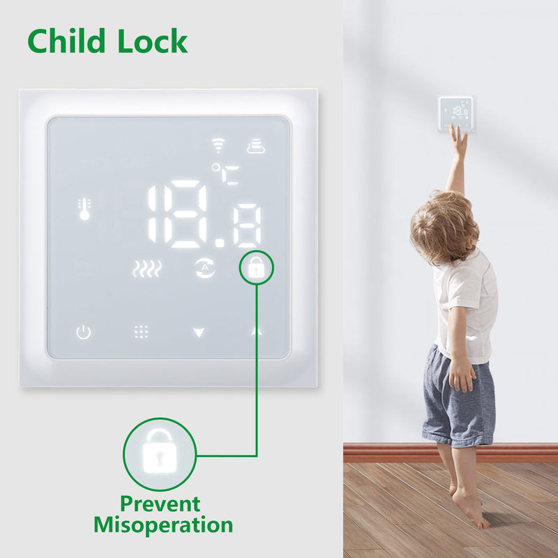 Heschen WiFi Thermostat WG611,Heat and Cold Mode AC230V Max3A 2.4GHz TUYA APP  for Radiant Floor Heating,Compatible with Alexa Echo/Google Home