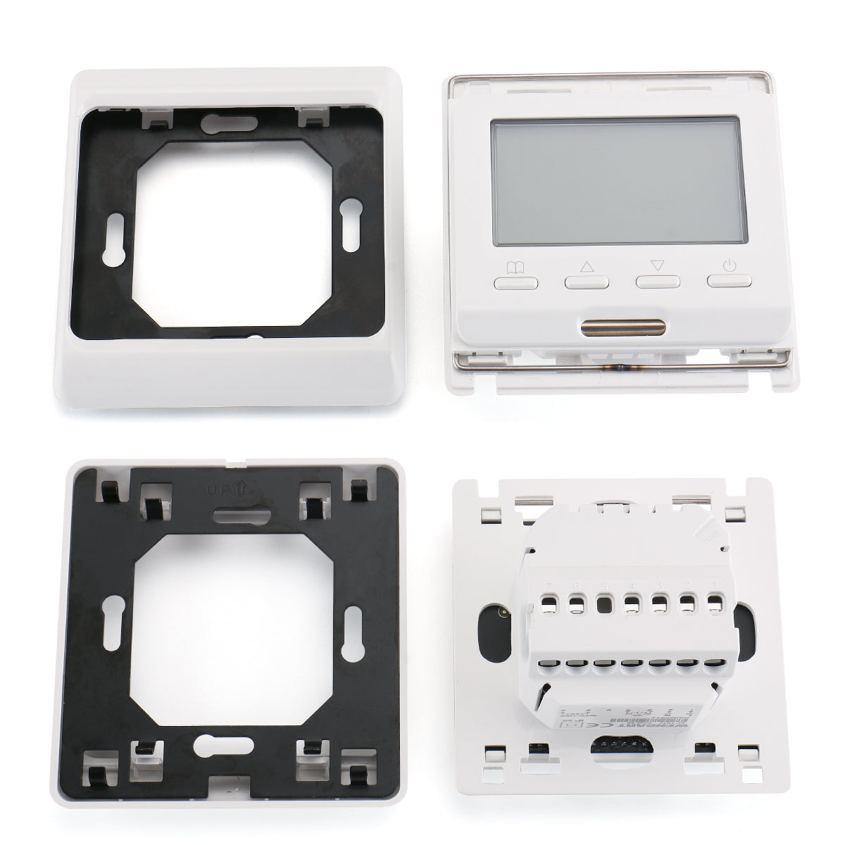 Heschen Room Thermostat WG806, LCD Digital Display, Weekly Programming,16A,Suitable for Electric Heating System, with 3m External Probe, White