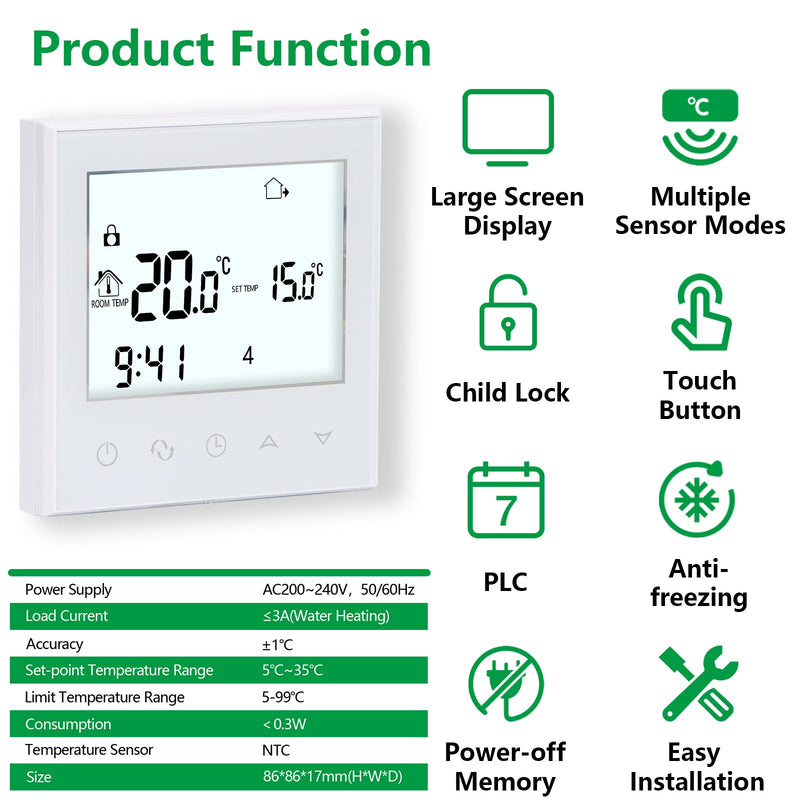 Heschen Thermostat WG03-2,AC230V Max3A
