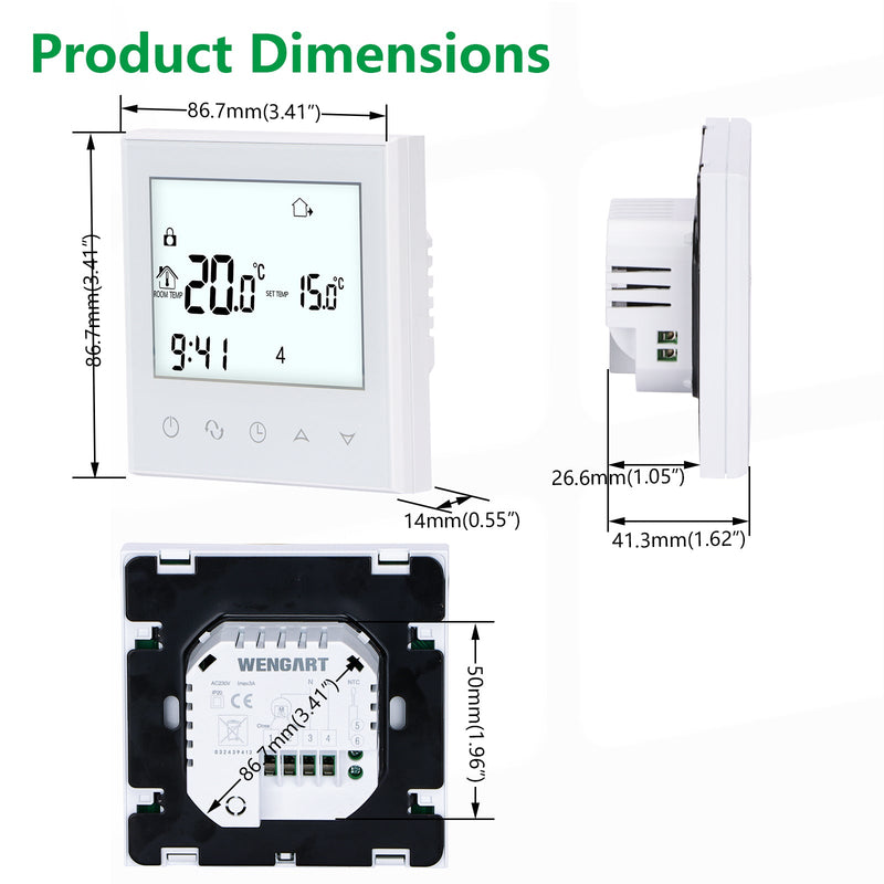Heschen Thermostat WG03-2,AC230V Max3A