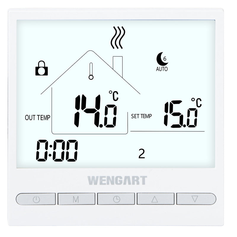 Heschen WiFi Thermostat Underfloor Heating WG376,AC230V 3A 2,4 GHz WiFi Work for Work for Water Underfloor Heating