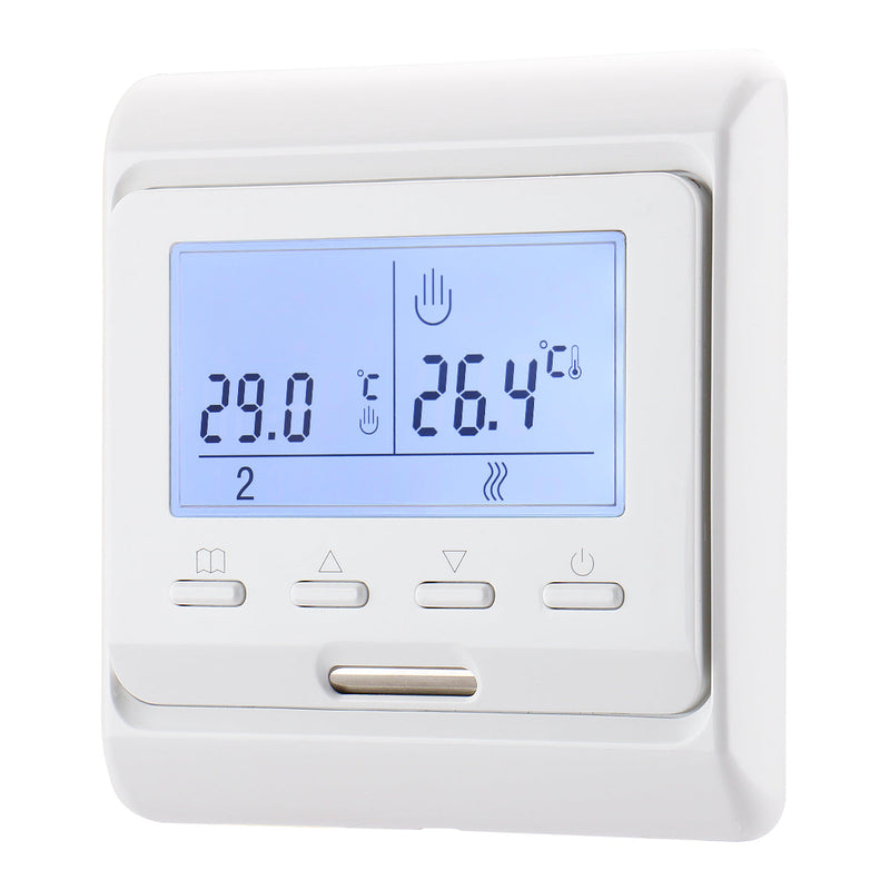 Heschen Room Thermostat WG806, LCD Digital Display, Weekly Programming,16A,Suitable for Electric Heating System, with 3m External Probe, White