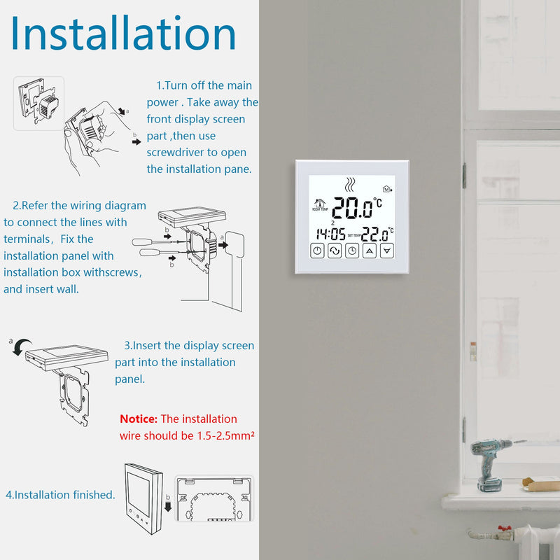 Heschen Thermostat WG03-1,AC230V Max3A