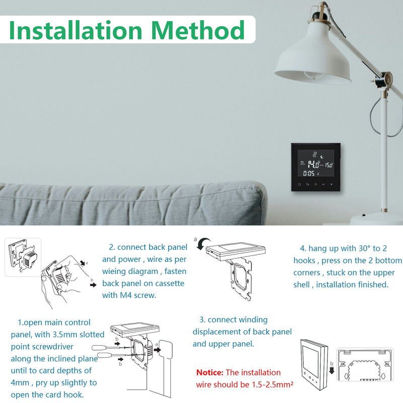 Heschen Thermostat WG03-4,AC230V Max3A