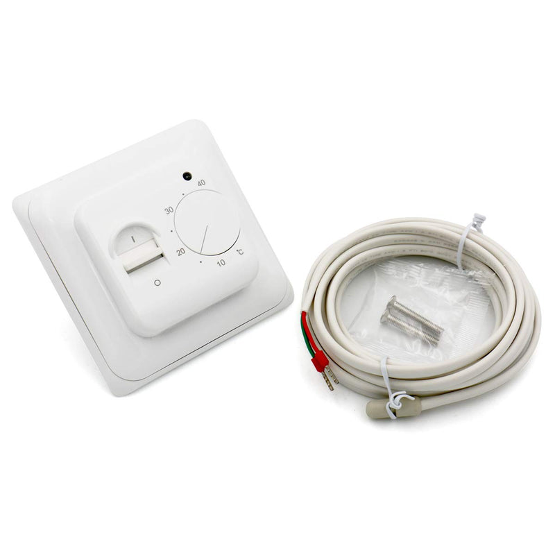 Heschen Radiant Heating Nonprogrammable Thermostat AC 230V 16A Manual Thermostats Controller for Control of Electric heating devices