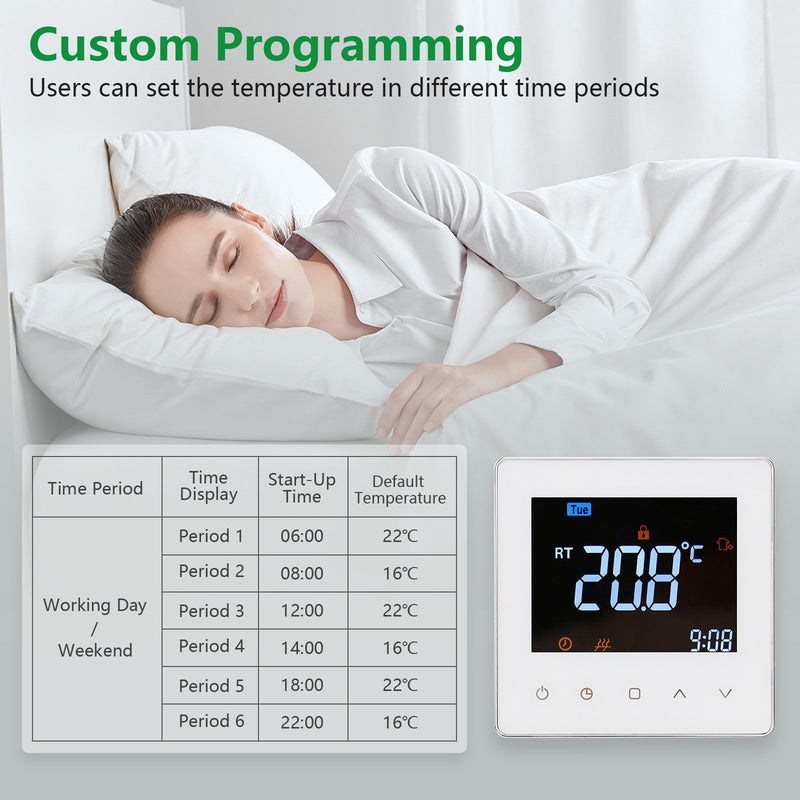 Heschen Digital Thermostat WG538,Weekly Programming,Colorful Display