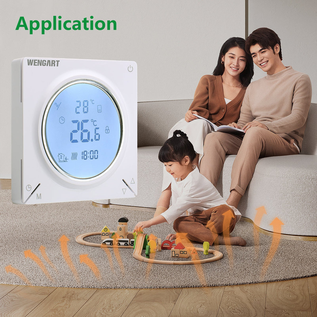 Heschen Water Heating Thermostat WG106,Weekly Programming,Linkable Gas Boiler