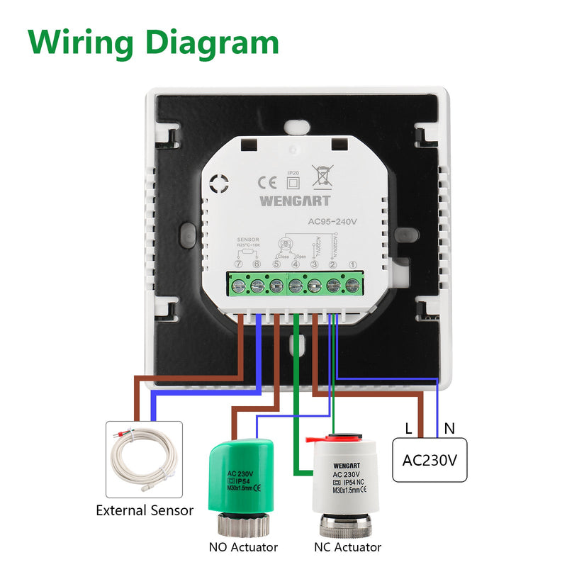 Heschen Digital Thermostat WG538,Weekly Programming,Colorful Display