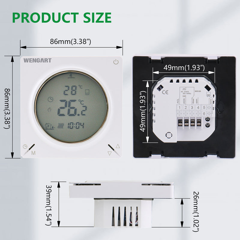 Heschen Water Heating Thermostat WG106,Weekly Programming,Linkable Gas Boiler