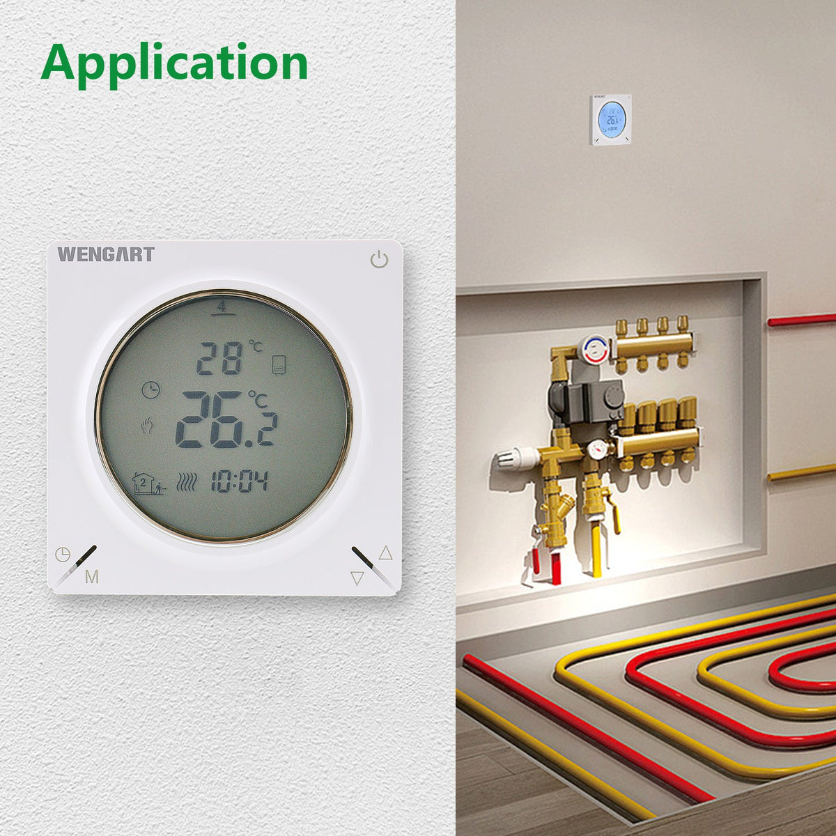 Heschen Water Heating Thermostat WG106,Weekly Programming,Linkable Gas Boiler