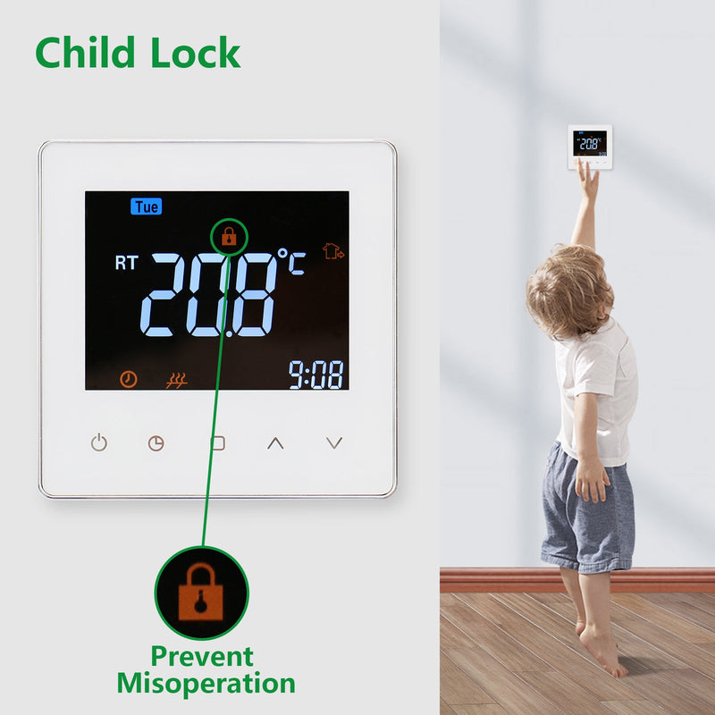 Heschen Digital Thermostat WG538,Weekly Programming,Colorful Display