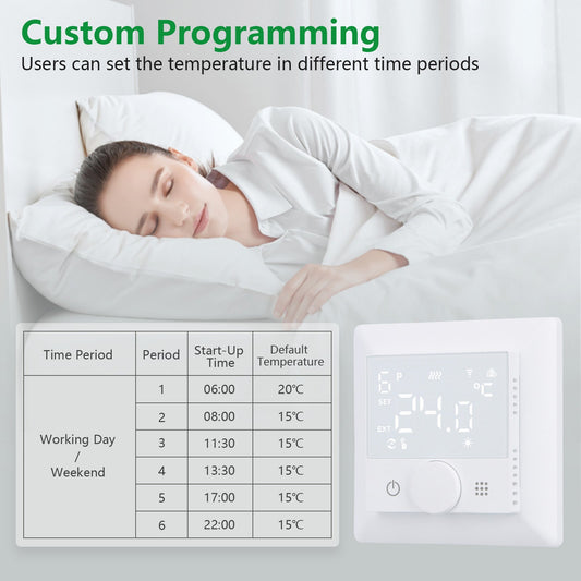Heschen WIFI Heating Thermostat WG510,Rotate to Set Temperature,Heat and Cold Modes Adjustable