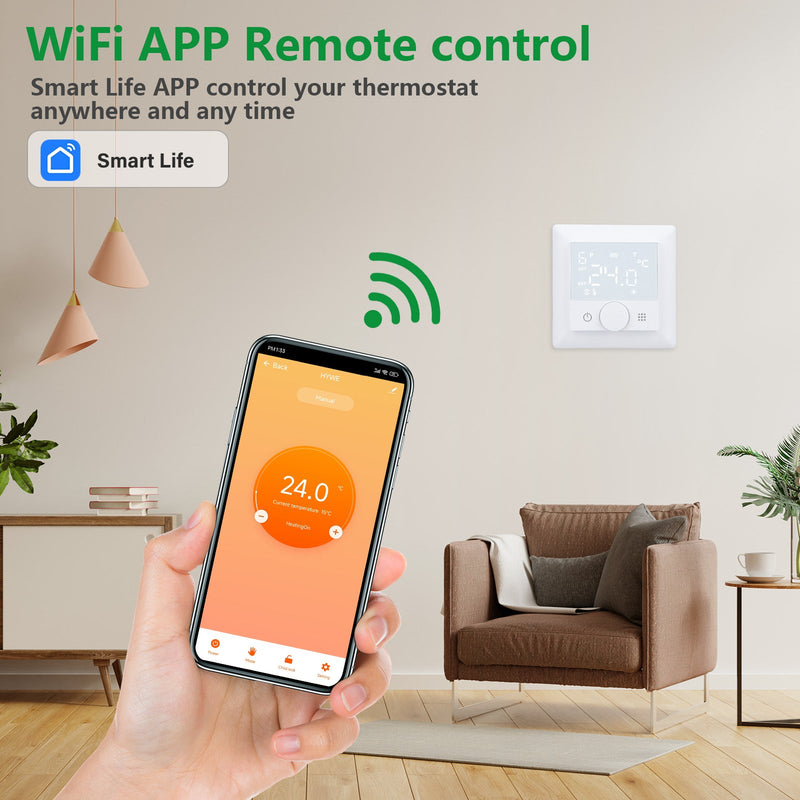 Heschen WIFI Heating Thermostat WG510,Rotate to Set Temperature,Heat and Cold Modes Adjustable