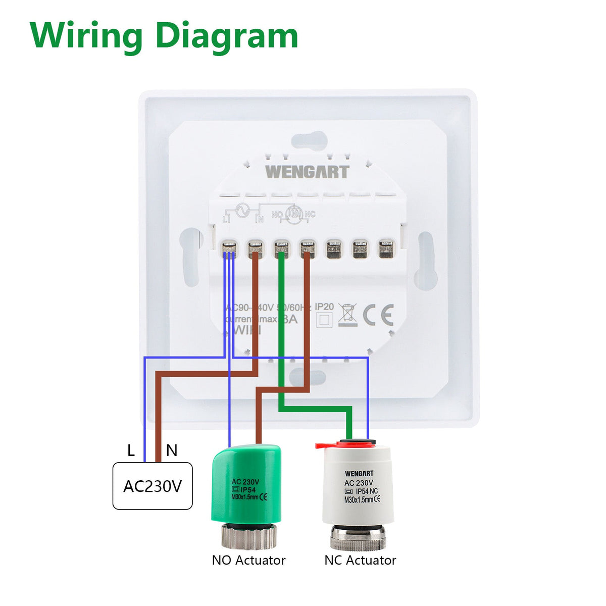 Heschen WIFI Heating Thermostat WG510,Rotate to Set Temperature,Heat and Cold Modes Adjustable
