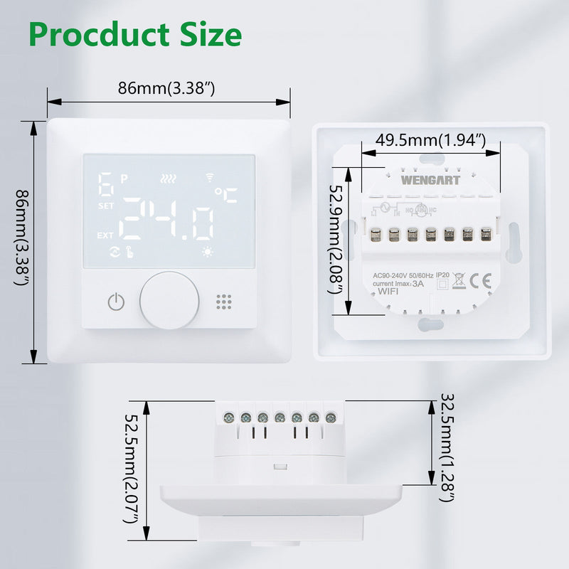 Heschen WIFI Heating Thermostat WG510,Rotate to Set Temperature,Heat and Cold Modes Adjustable